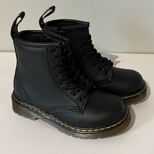 NEW Dr. Martens Toddler Leather Combat Moto Zavala Lace Boots Girls Boys 8 8T 24